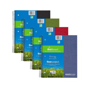 5-Subject Notebook Bio Based College Ruled Earth Colors